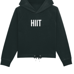 Women's Cropped Hoodie HIIT white logo